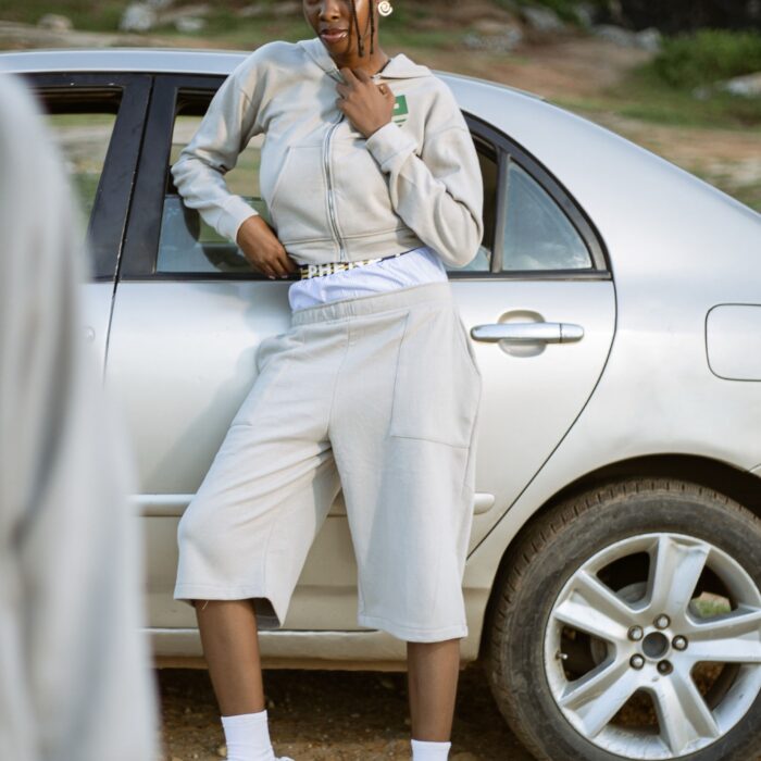 Phenz Relaxed Fleece Culotte Shorts with Signature Waist